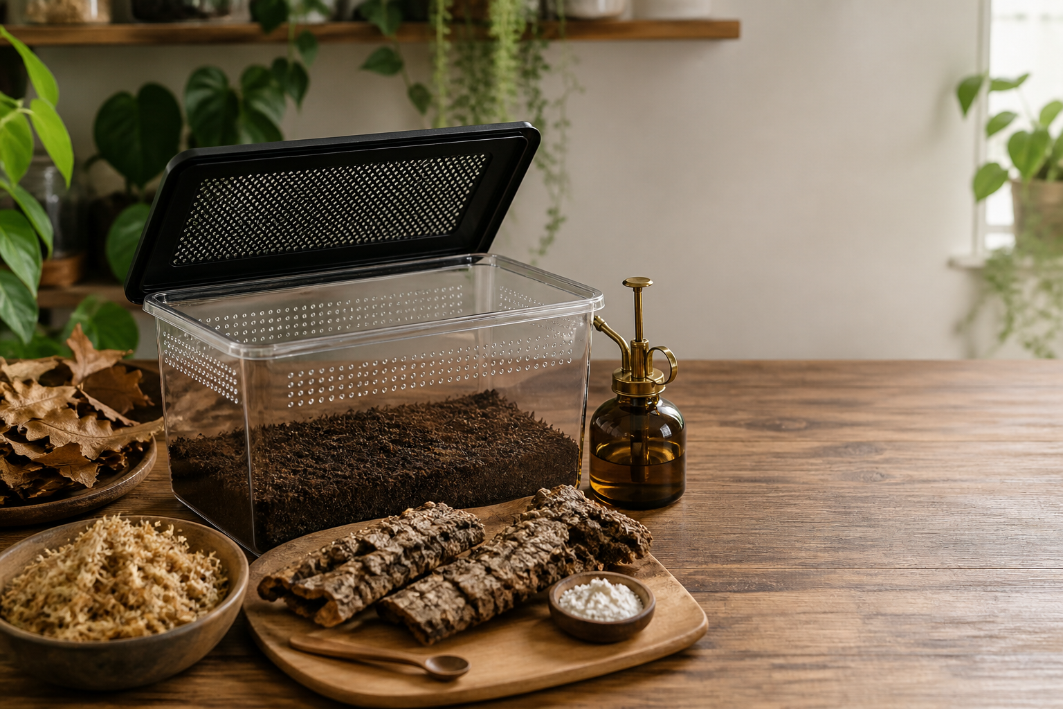 Terrarium habitat and care tools illustrating Armadillidium, Porcellio, Porcellionides, and Cubaris: A Care-Trait Comparison - Isopod King