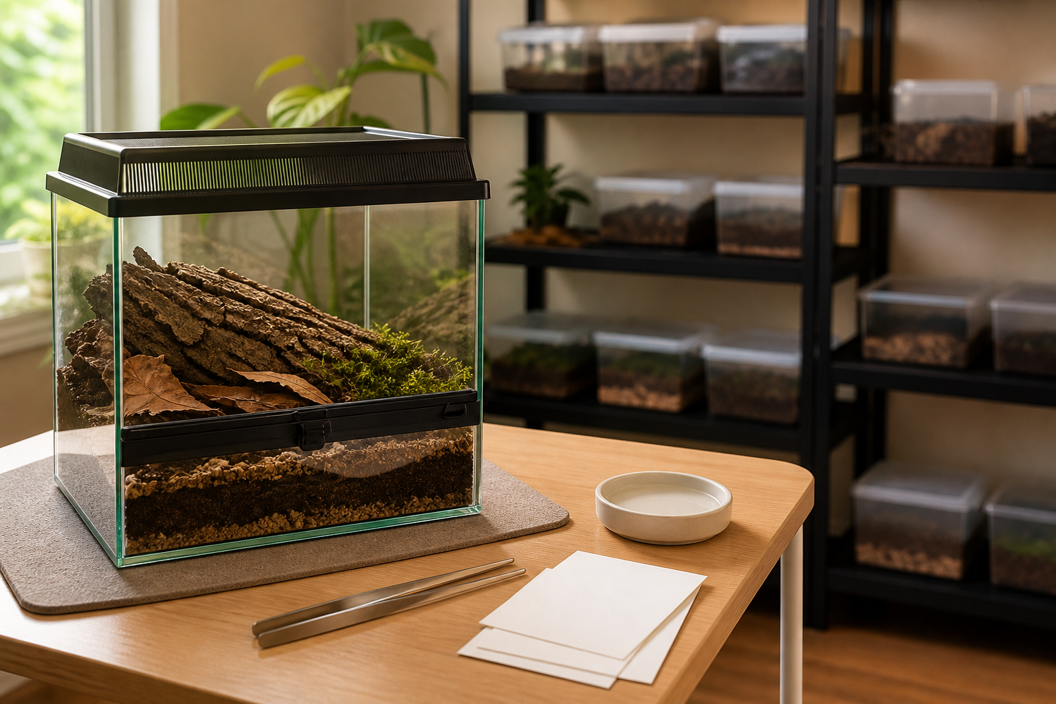 Terrarium habitat and care tools illustrating How to Move a Starter Isopod Culture Into a Permanent Enclosure - Isopod King
