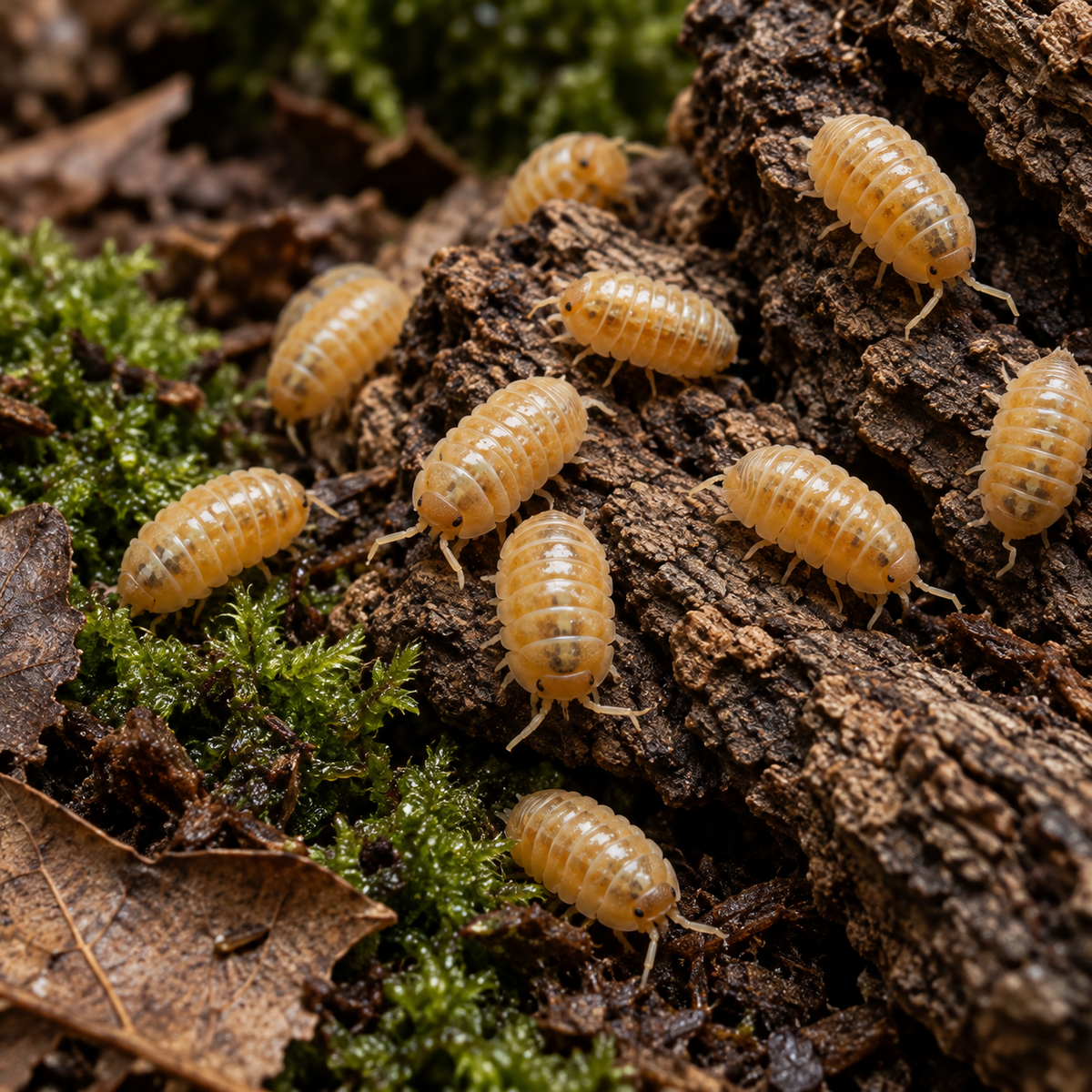 10+ Orange Vigor (Armadillidium vulgare) – Free Shipping