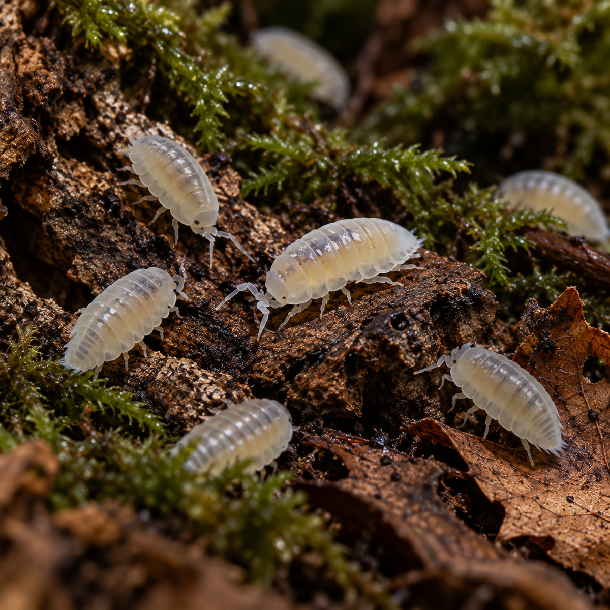 50-100 Dwarf White Isopods – Free Shipping