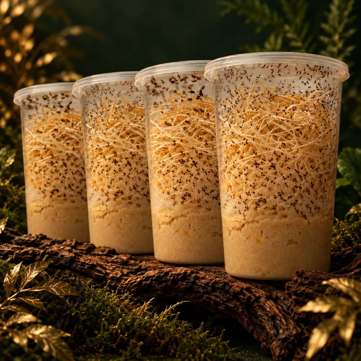 Golden Hydei Fruit Fly Cultures 4 Pack 2 Golden Hydei + 2 Hydei – Free Shipping