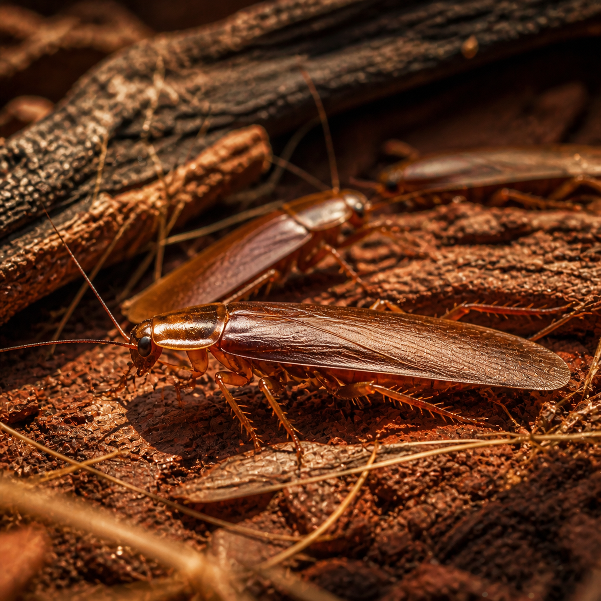 Adult Male Red Runner Roaches (Blatta lateralis) (image 2 of 2)