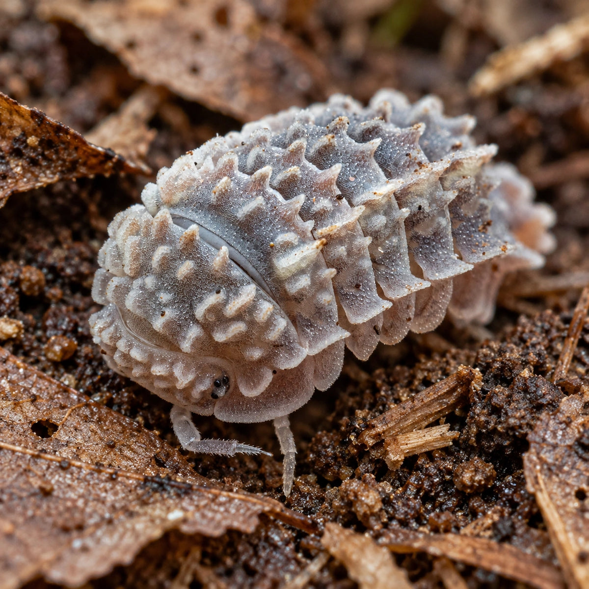 AI-generated reference-guided close view of Ankylosaur isopod.