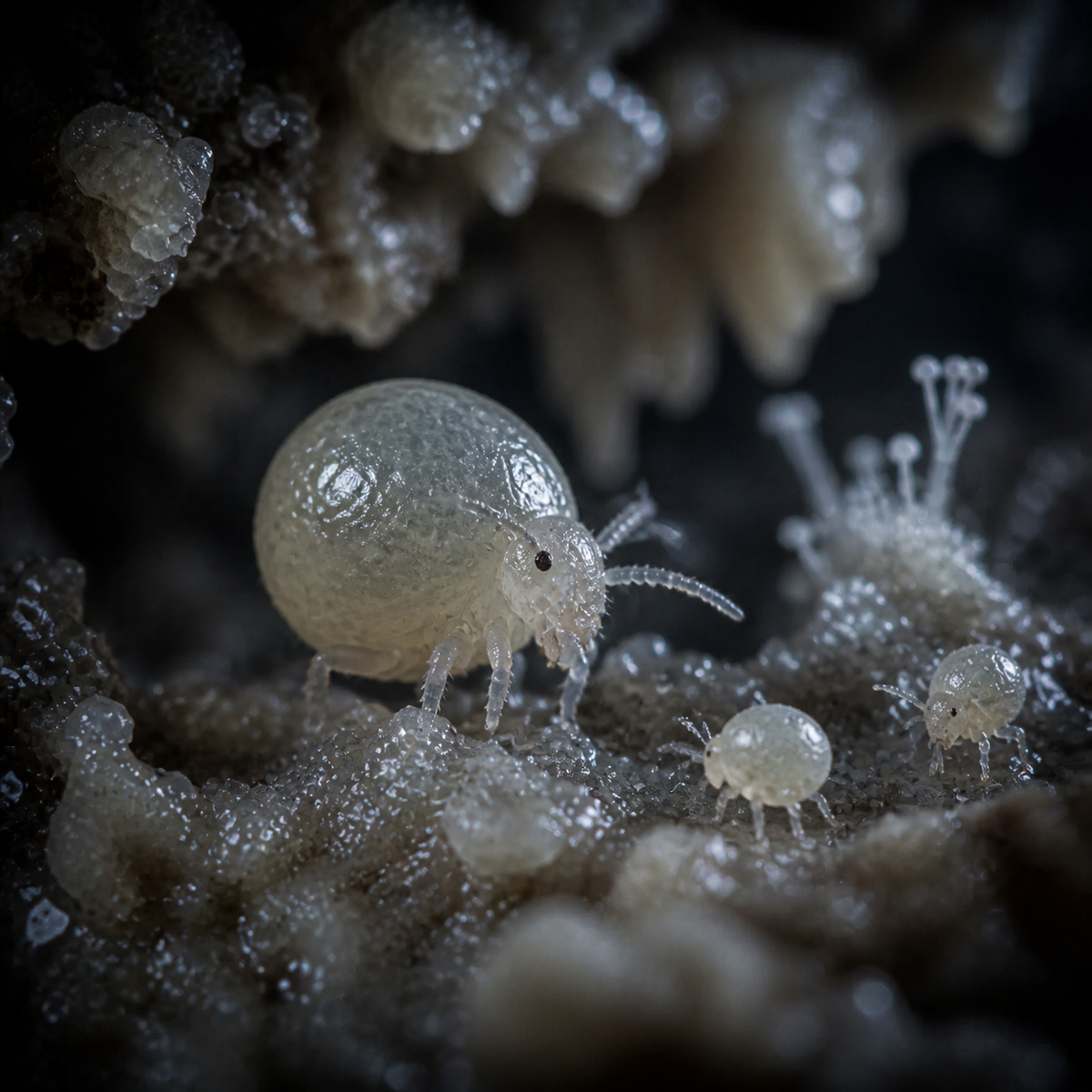 Globular Cave Springtails (Arrhopalites caecus) (image 2 of 2)