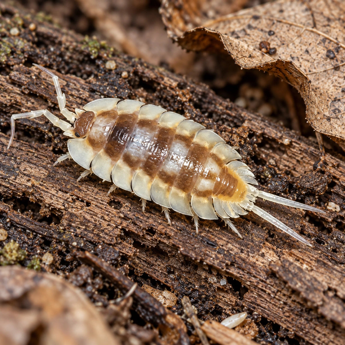 AI-generated reference-guided close view of Porcellio expansus Autumnal Equinox.