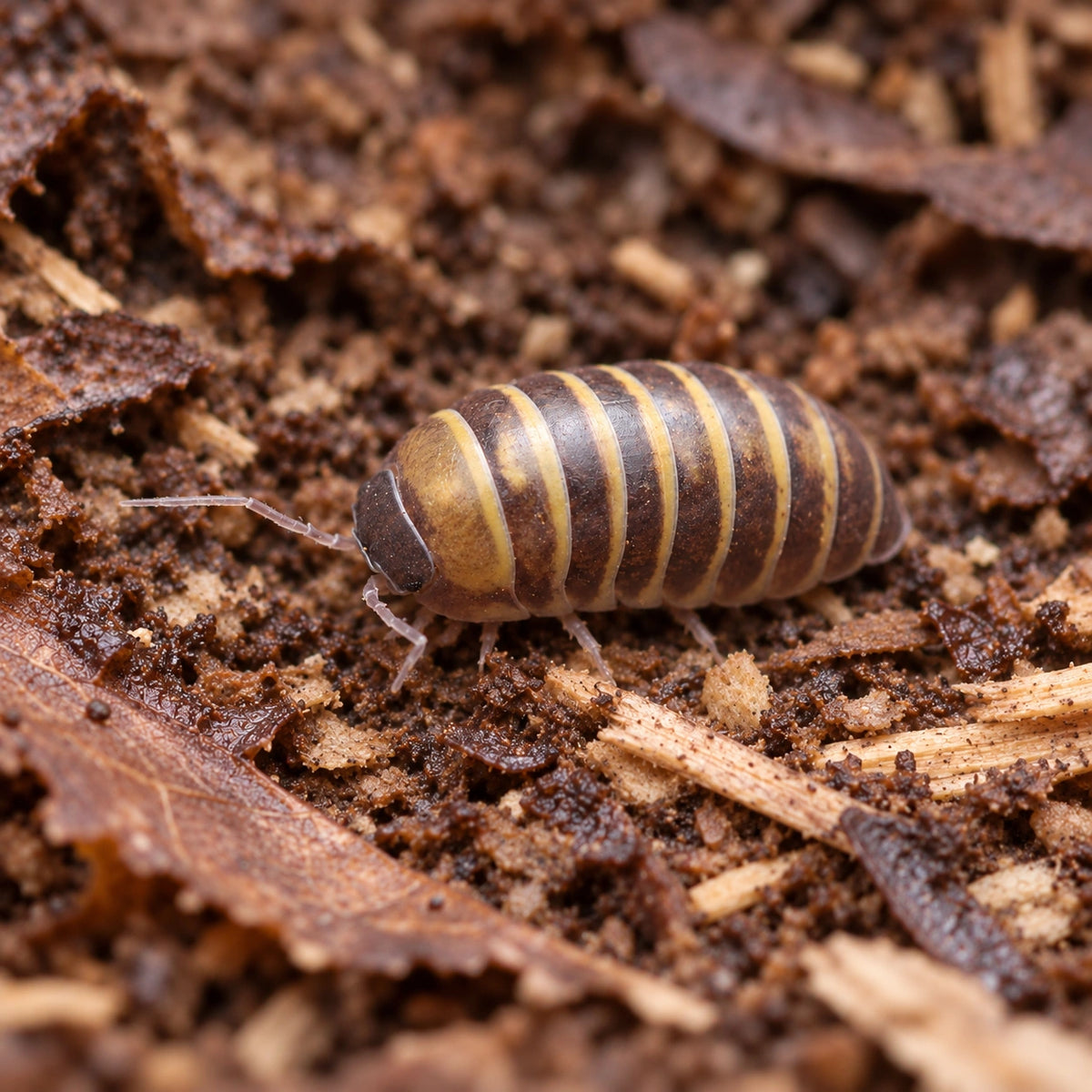 AI-generated reference-guided close view of Badium isopod.