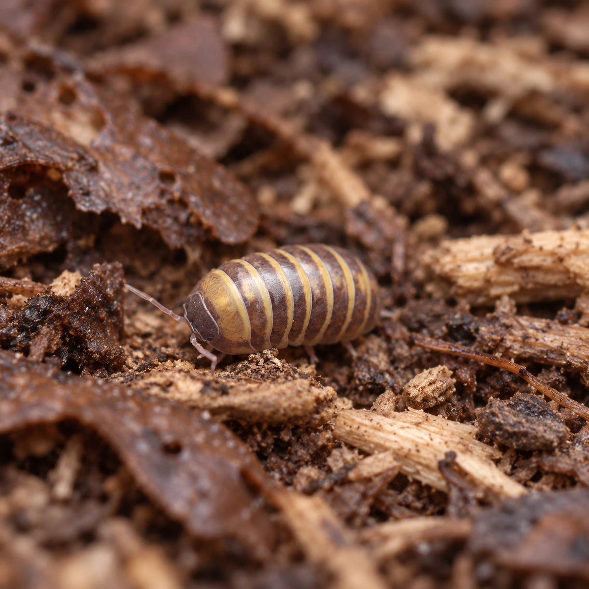 AI-generated reference-guided wide habitat view of Badium isopod.
