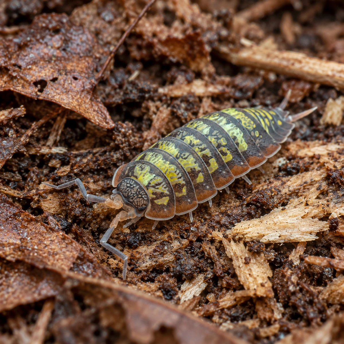 AI-generated reference-guided wide habitat view of Big Pine Key isopod.
