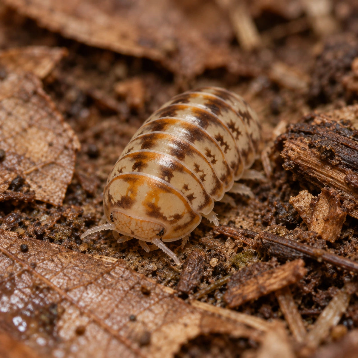 AI-generated reference-guided close view of Black Point isopod.
