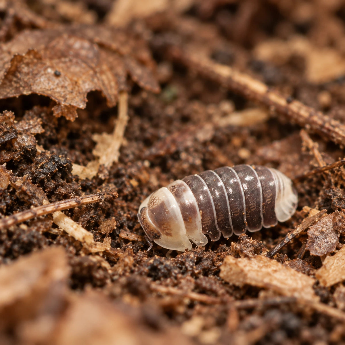 AI-generated reference-guided wide habitat view of Castle Black isopod.
