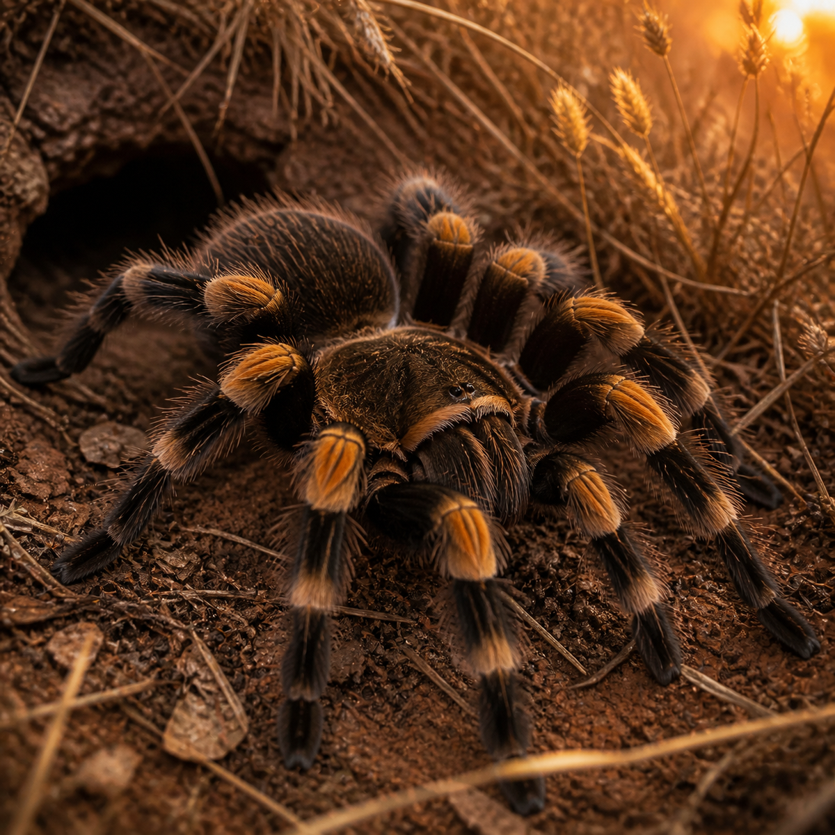 Chaco Golden Knee tarantula (Grammostola pulchripes) with golden leg bands