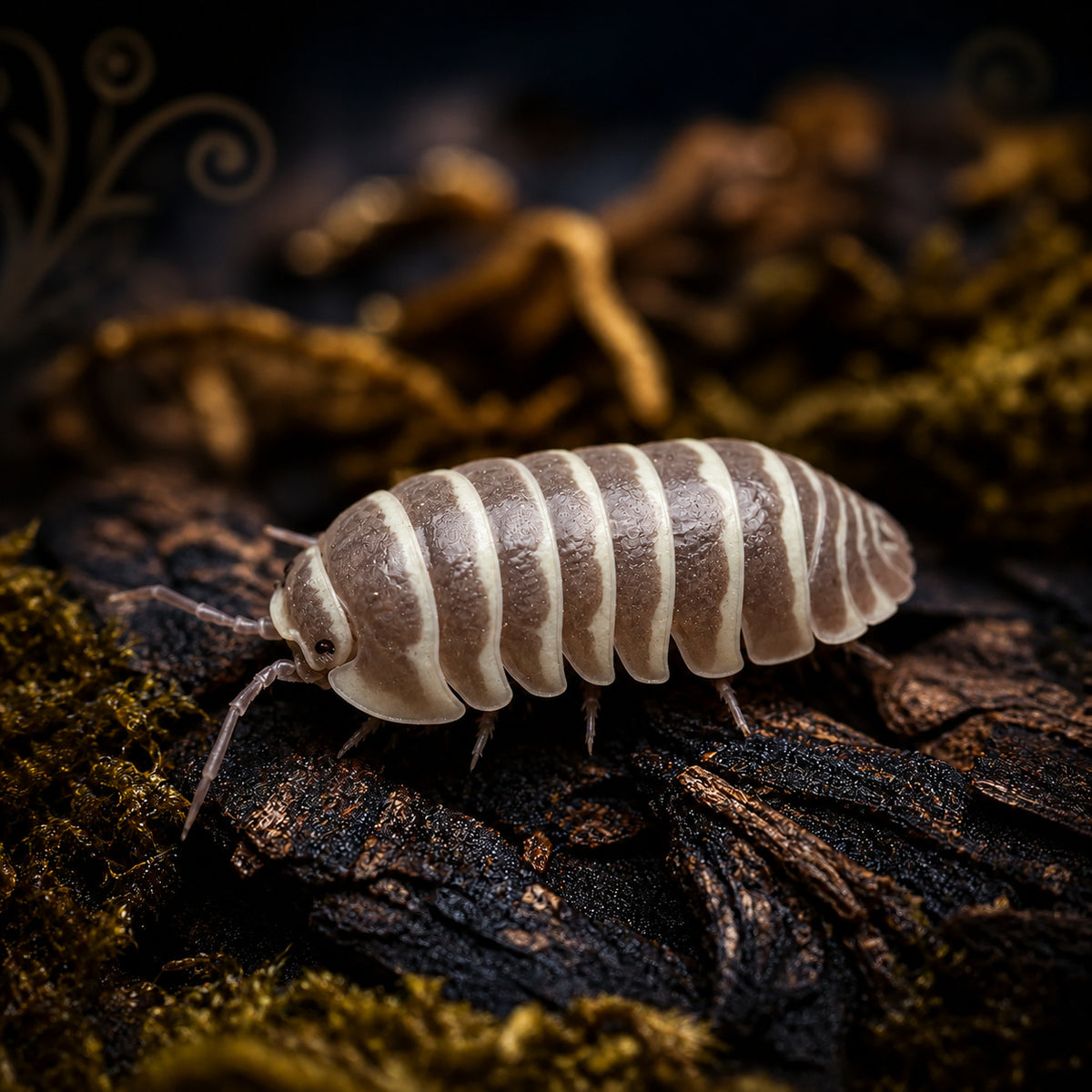 Champagne Zebra Isopods (Armadillidium maculatum)