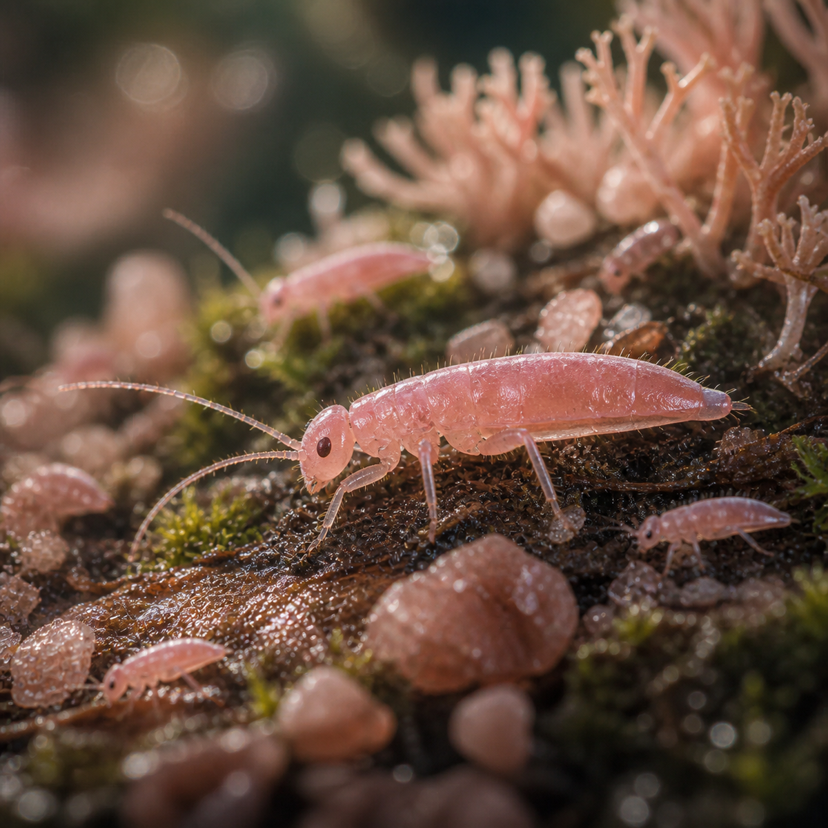 Tropical Pink Springtails (Coecobrya cf. tenebricosa) (image 2 of 2)