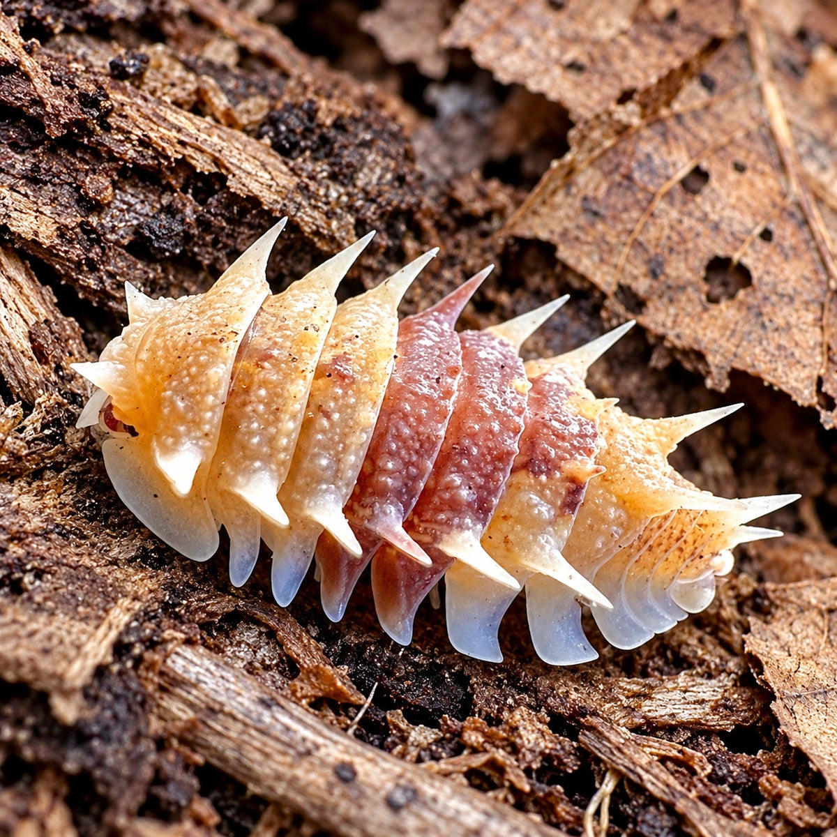 AI-generated reference-guided view of Cuban Spiky isopod (Pseudarmadillo spinosus).