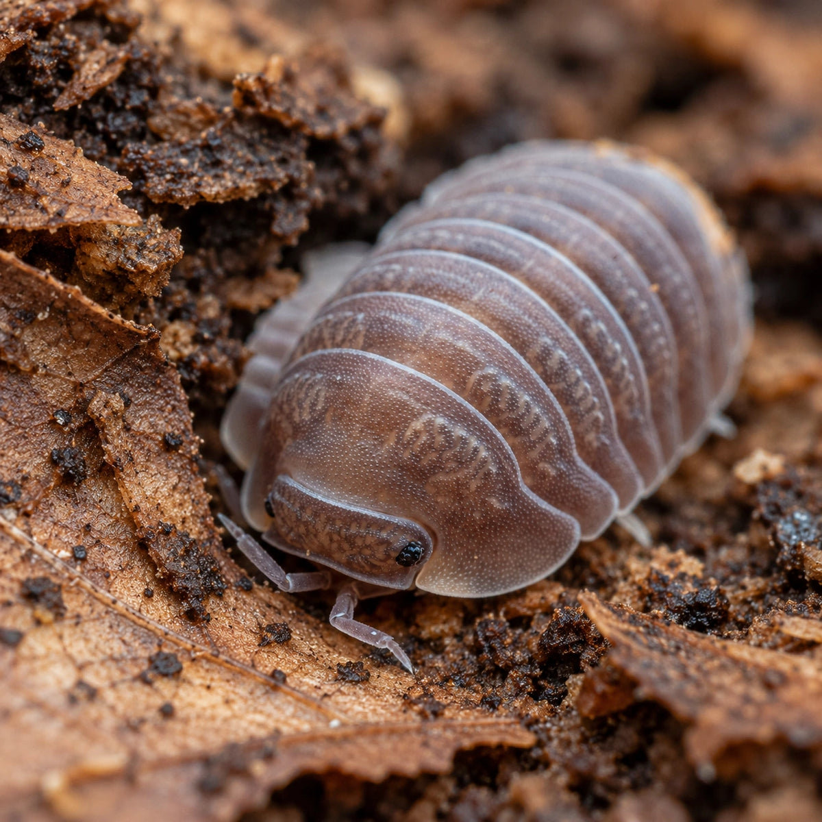 AI-generated reference-guided close view of Little Sea isopod (Cubaris murina).