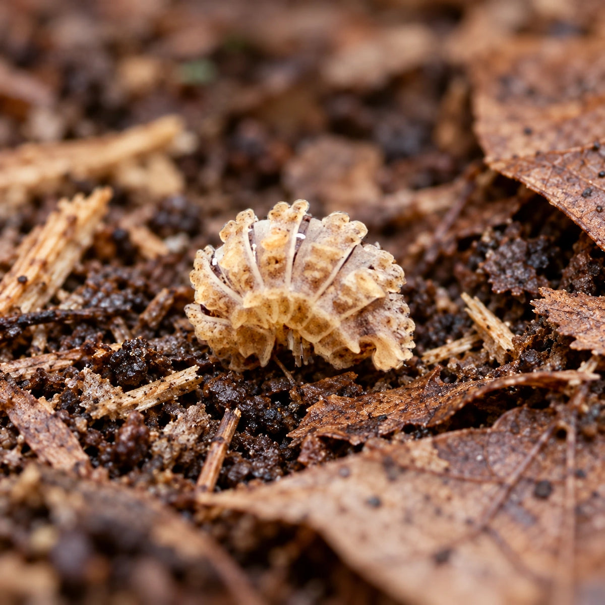 AI-generated reference-guided close view of Dwarf Spiked isopods.