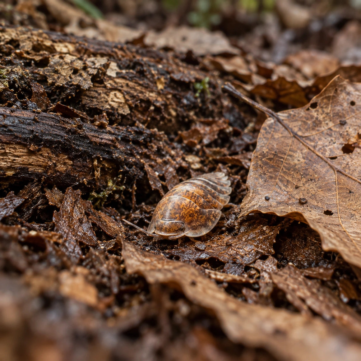 AI-generated reference-guided wide habitat view of Giant Banahaw isopods.