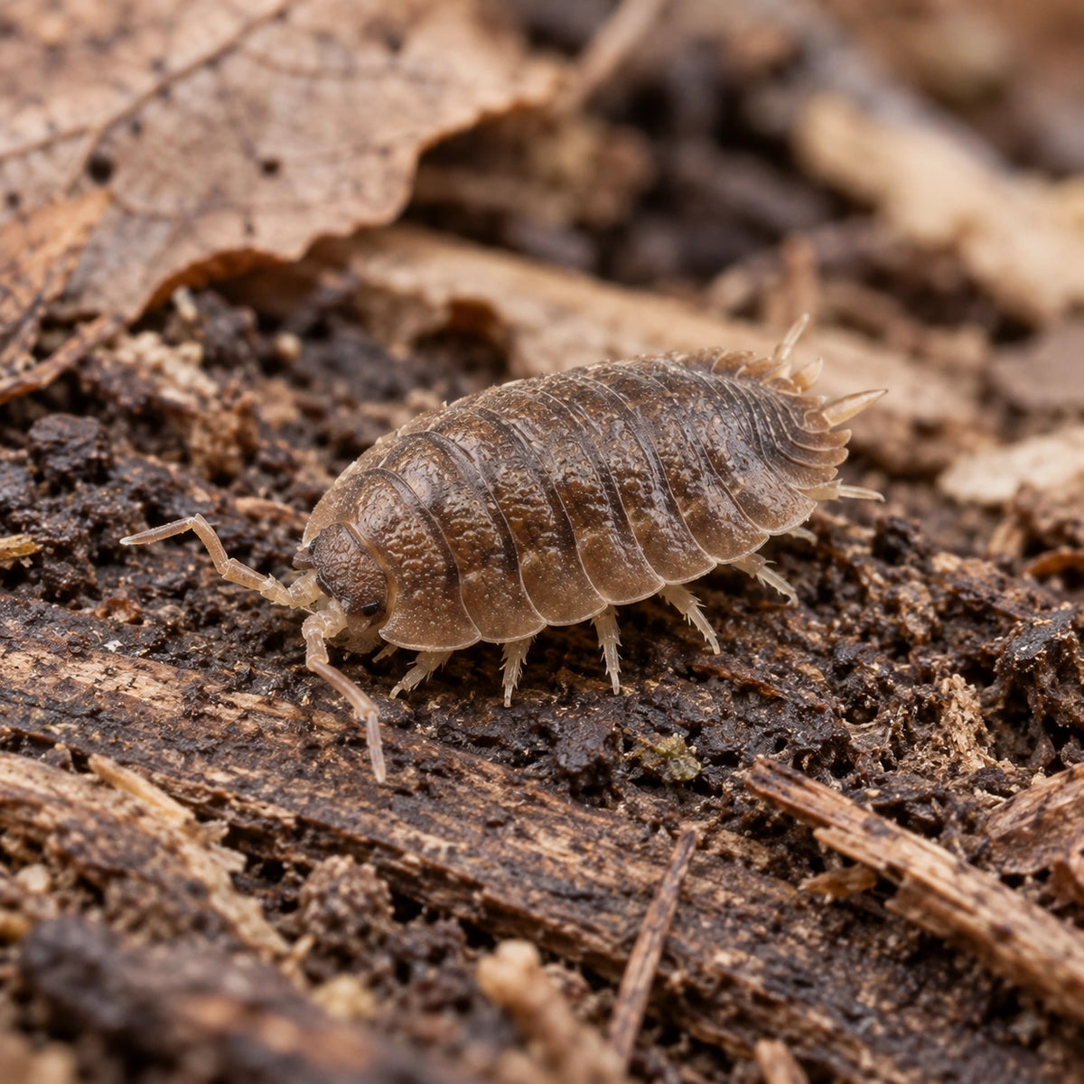 AI-generated reference-guided close view of Porcellio dilatatus Giant Canyon.