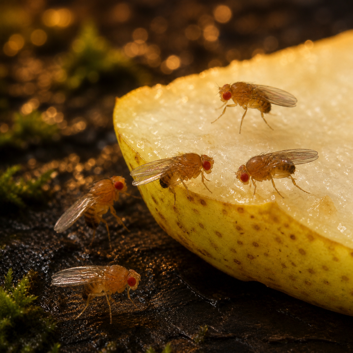 Golden Delicious Fruit Flies (Drosophila melanogaster) (image 1 of 3)