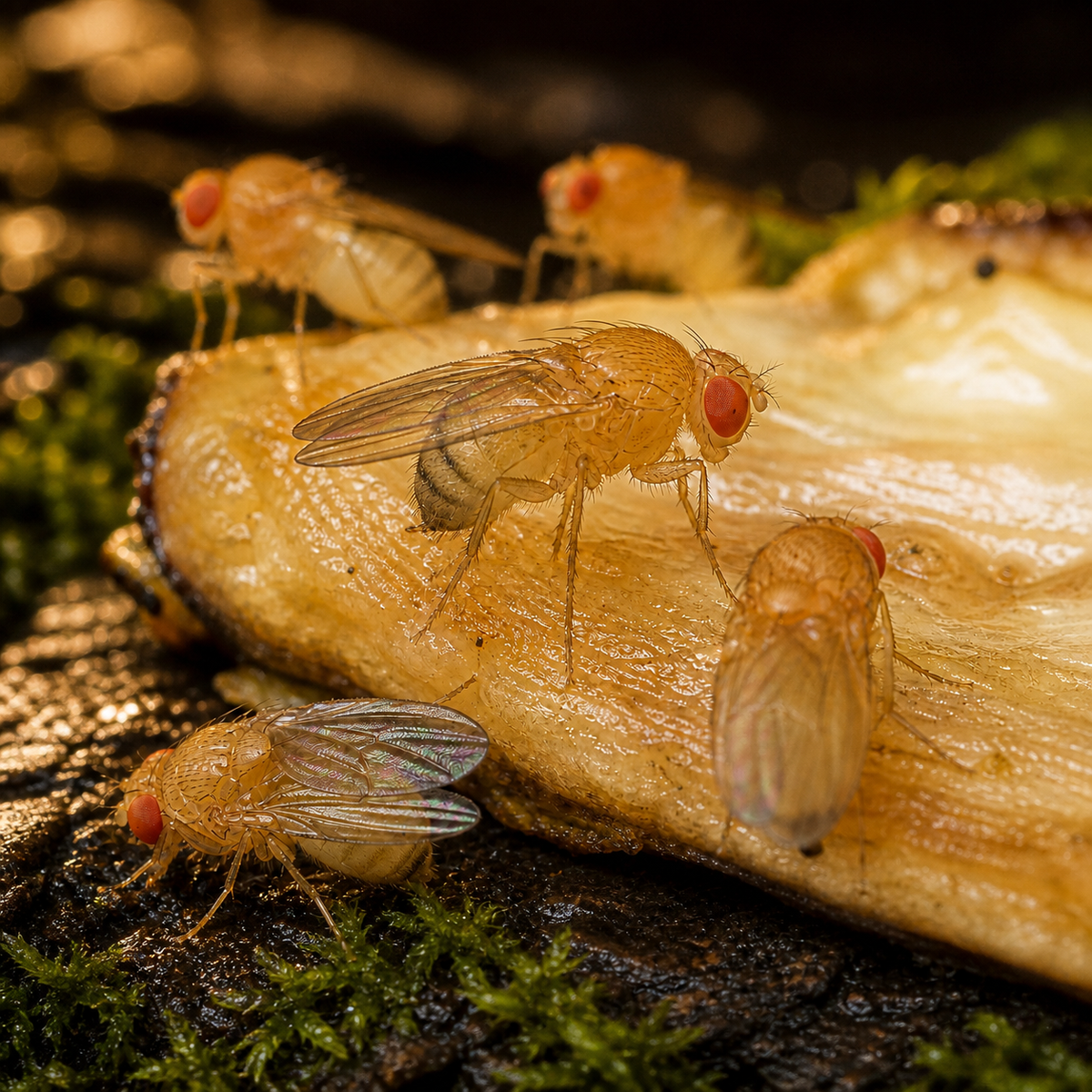 Golden Hydei Fruit Flies (Drosophila hydei) (image 1 of 3)