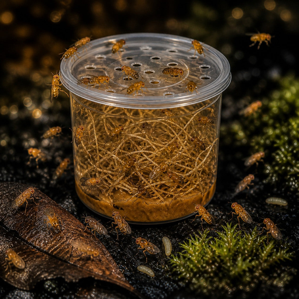 Golden Hydei Fruit Flies (Drosophila hydei) (image 2 of 3)