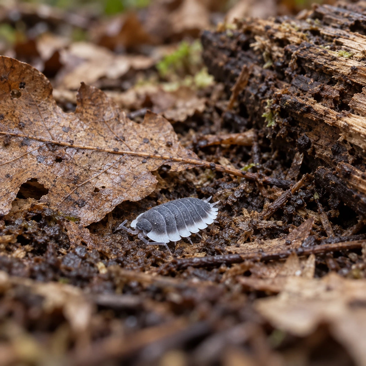 AI-generated reference-guided wide habitat view of Greek Shield isopods.