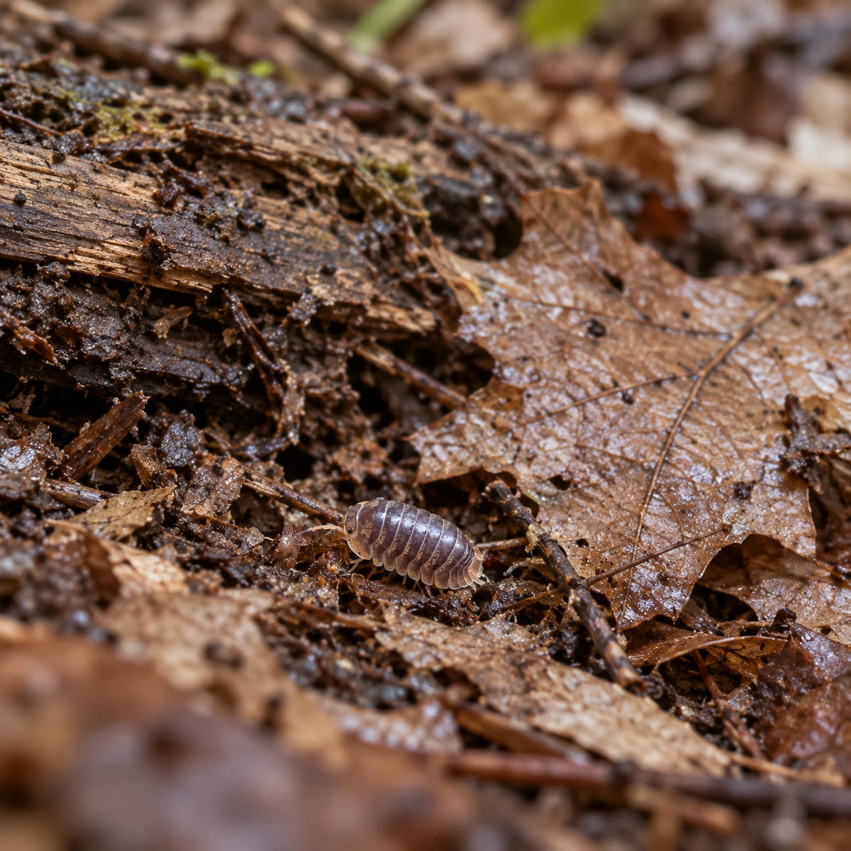 AI-generated reference-guided wide habitat view of Japanese Red Edge Miyako isopods.