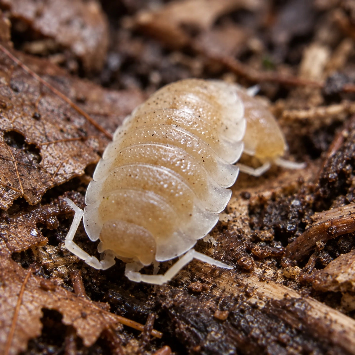 AI-generated reference-guided close view of Lemon Snow isopods.