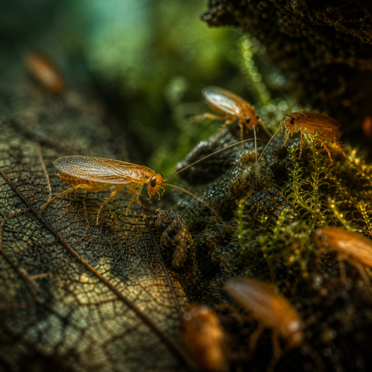 Malaysian Micro roach, Nocticola sp. Malaysia, in fine leaf litter