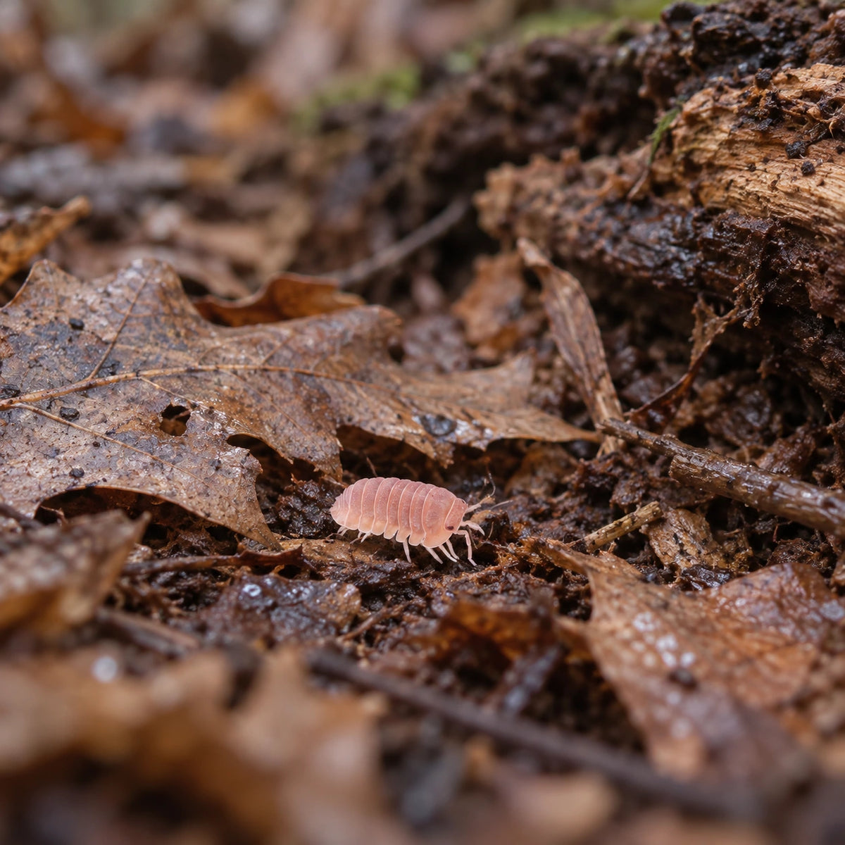 AI-generated reference-guided wide habitat view of Mamey isopods.