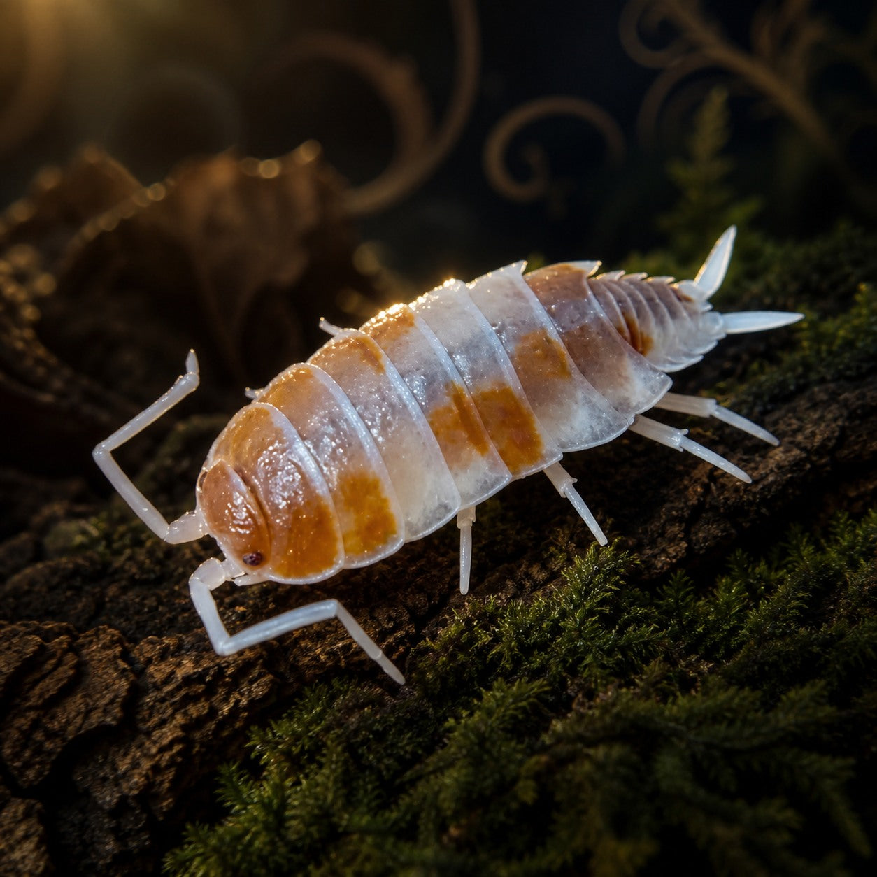 Porcellionides pruinosus Orange Cream isopod colony