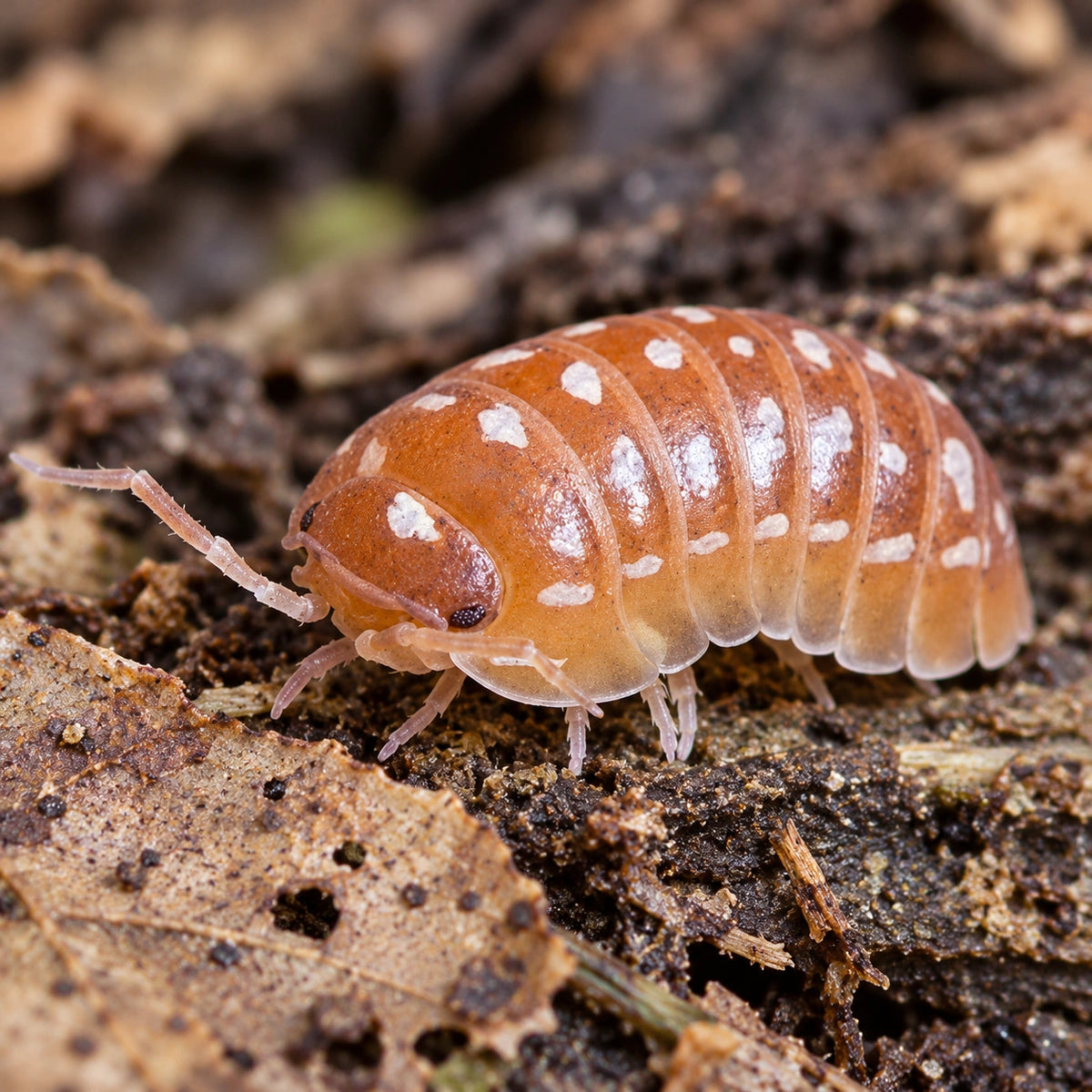 AI-generated reference-guided view of Orange Werneri isopod (Armadillidium werneri).