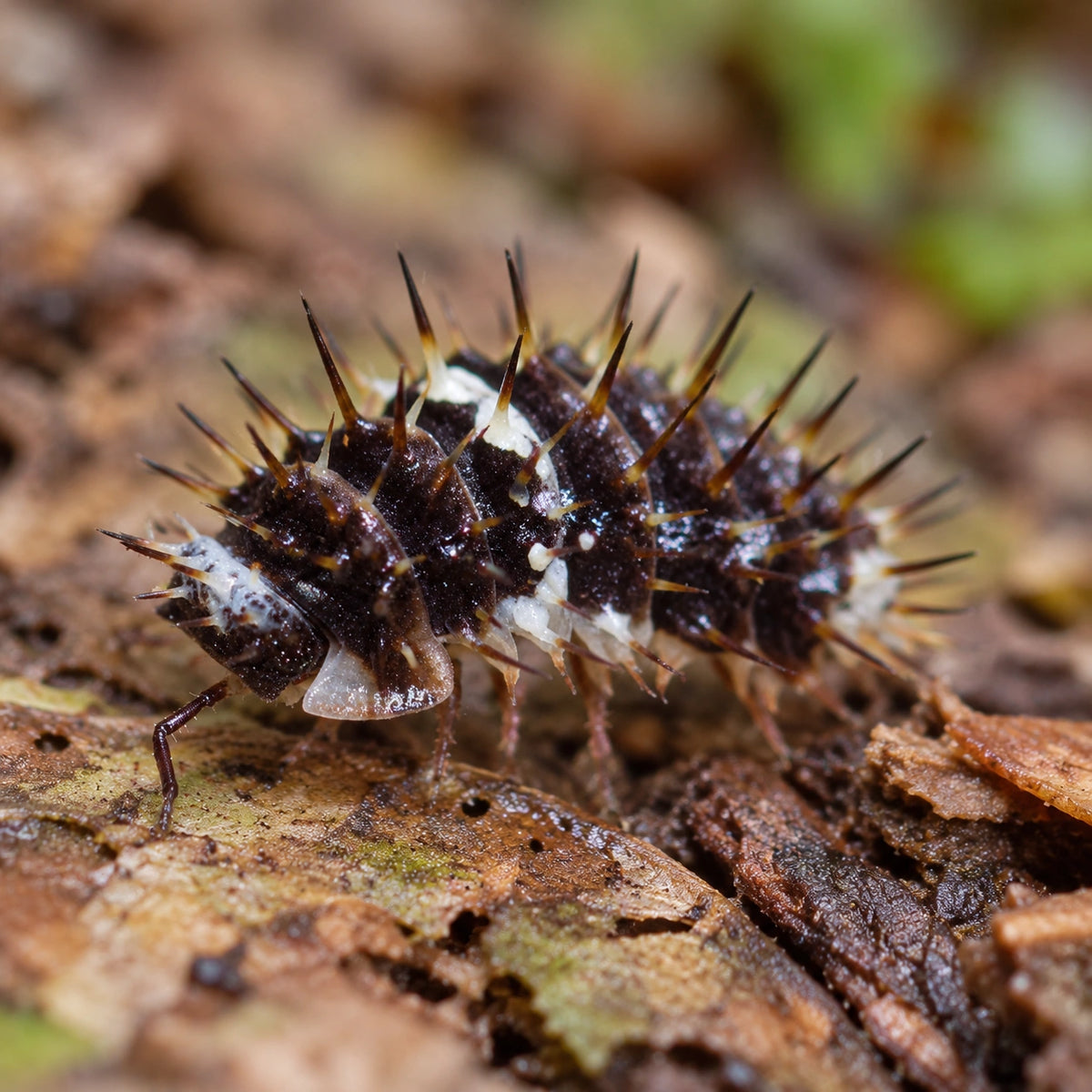 AI-generated reference-guided view of Panda Spiky isopod (Laurela sp.).