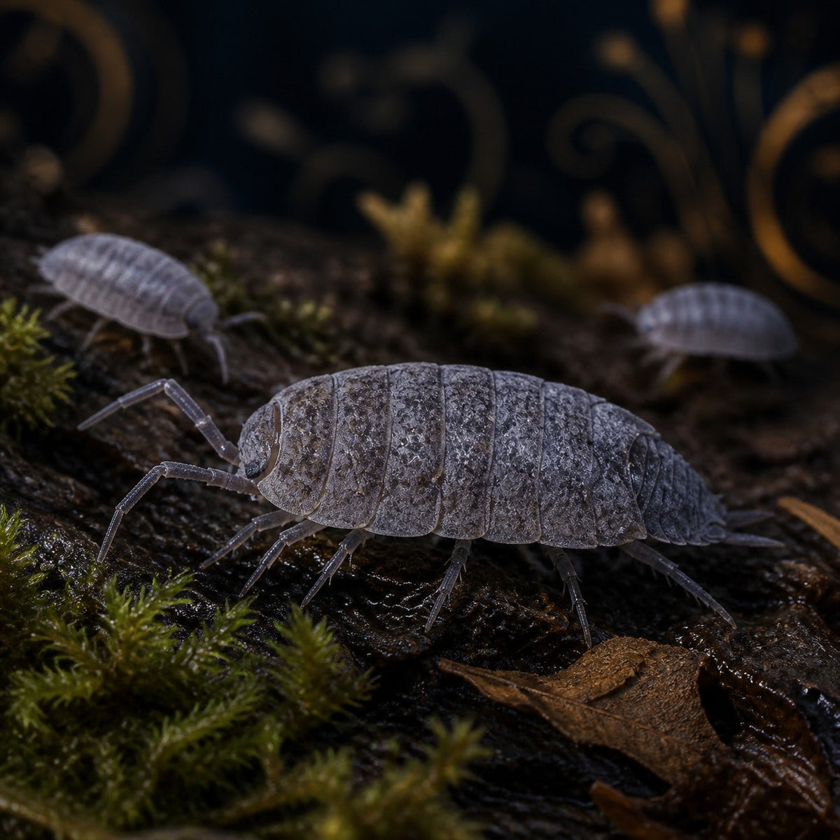 Powder Blue Isopods (Porcellionides pruinosus)