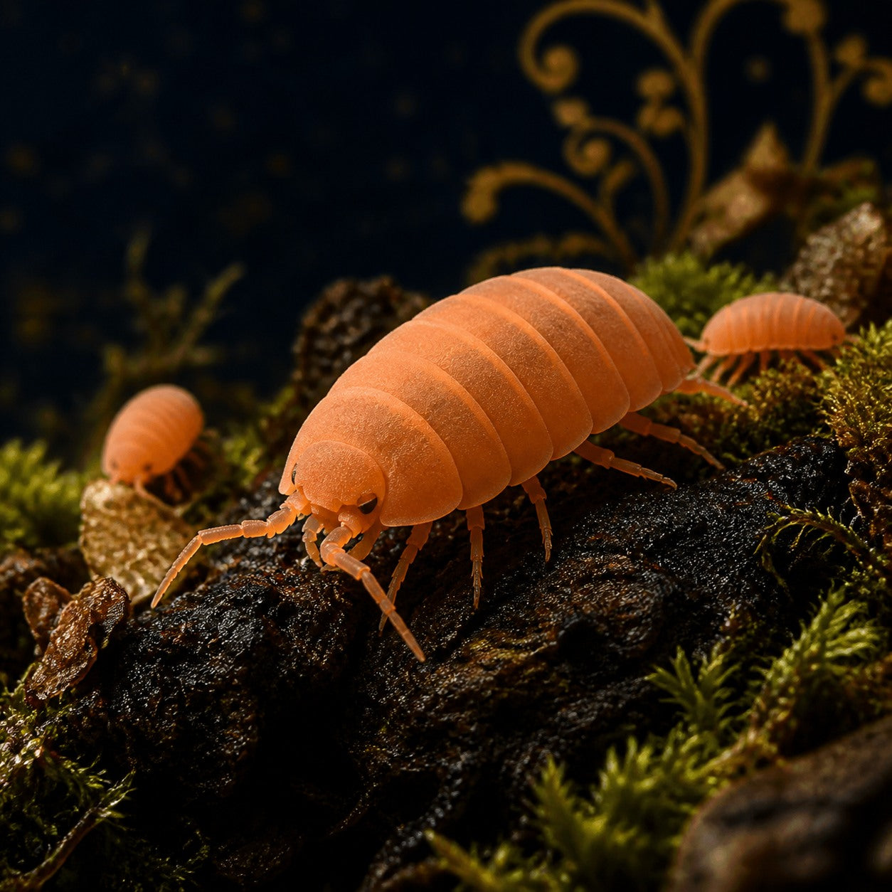 Powder Orange Isopods (Porcellionides pruinosus)