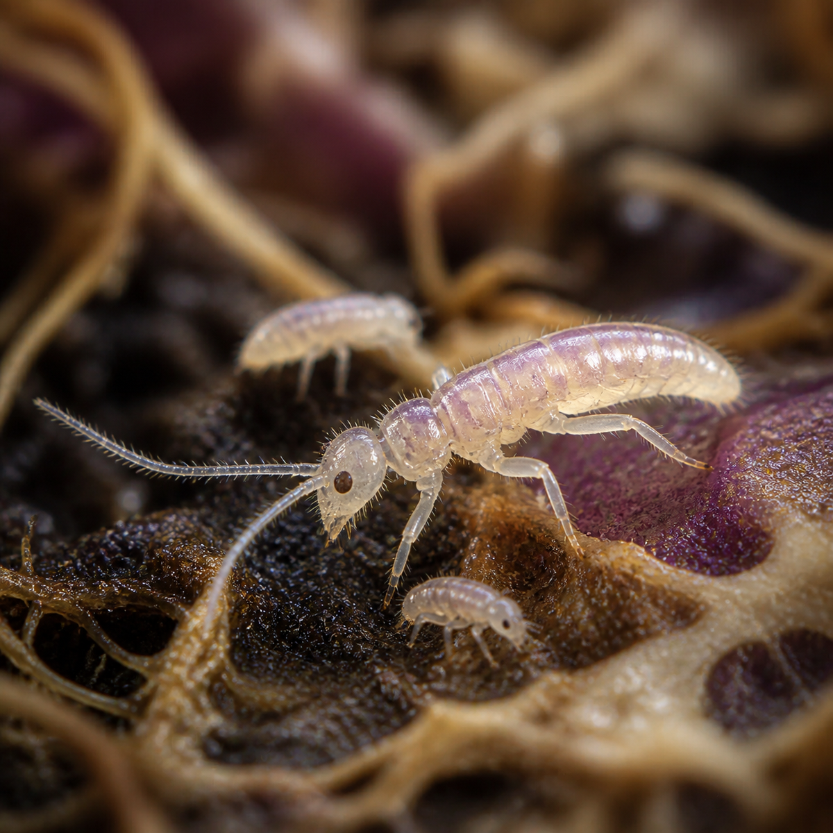 Runner Springtails (Pseudosinella rolfsi "Rutabaga Runner") (image 2 of 2)