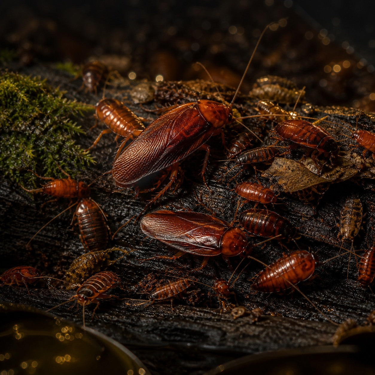 Red Runner Roach Colony (Blatta lateralis)