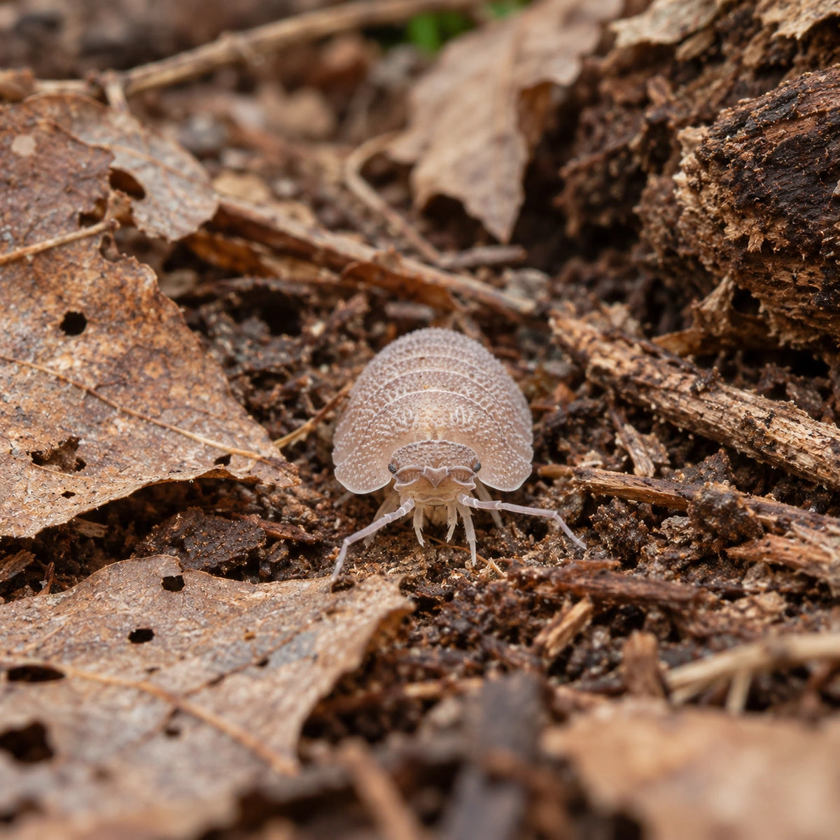 AI-generated reference-guided wide habitat view of Sandstone isopods.