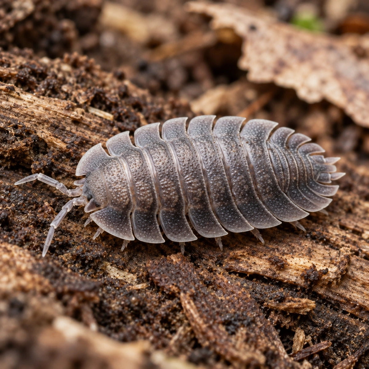 AI-generated reference-guided close view of Porcellio spatulatus.