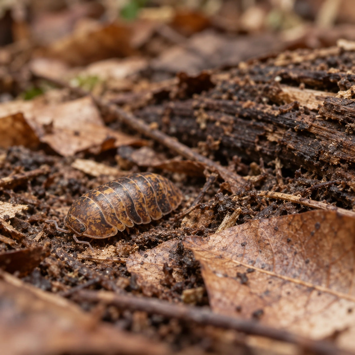 AI-generated reference-guided wide habitat view of Spotted Lapu isopods.