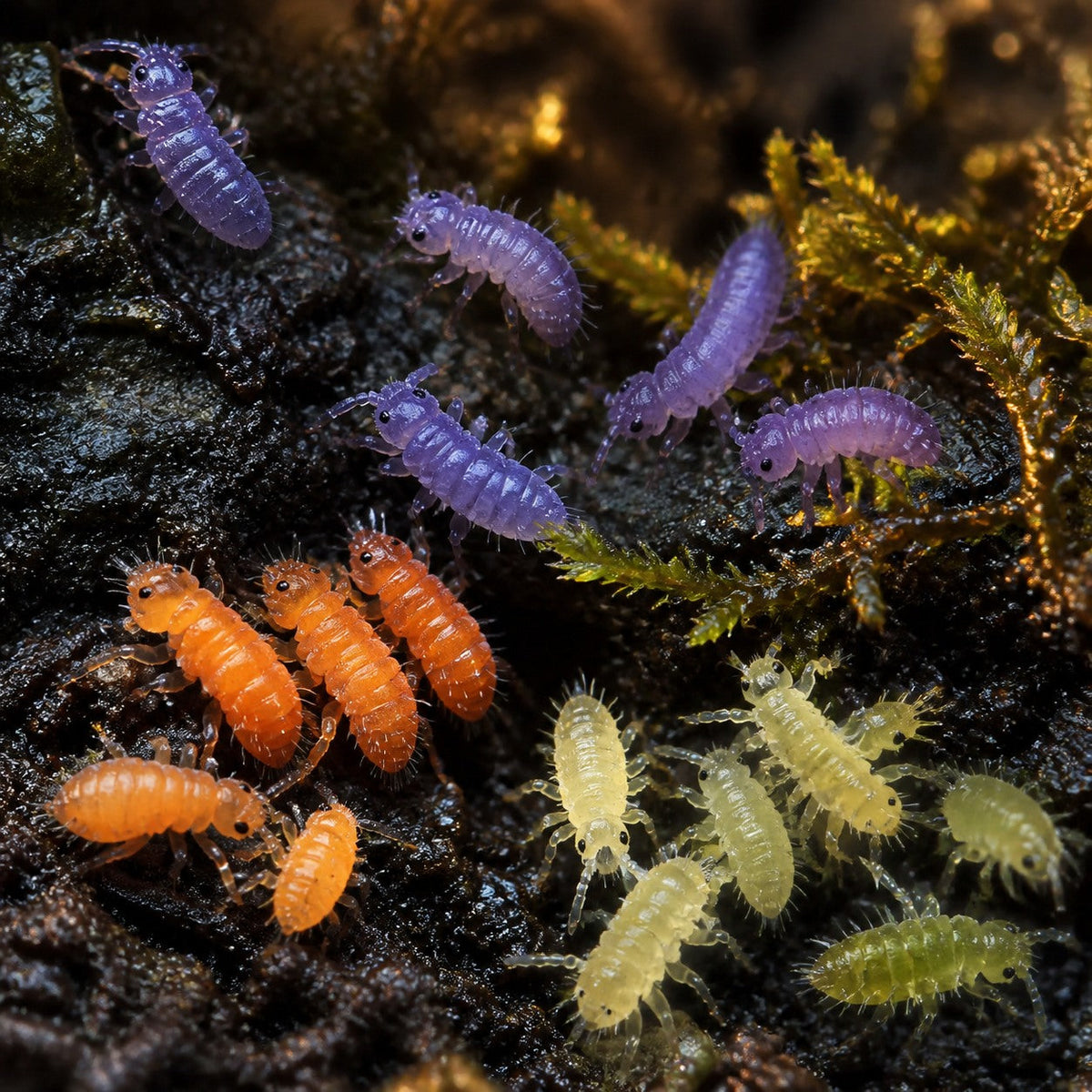Purple, Orange, and Albino Springtail Collector Pack