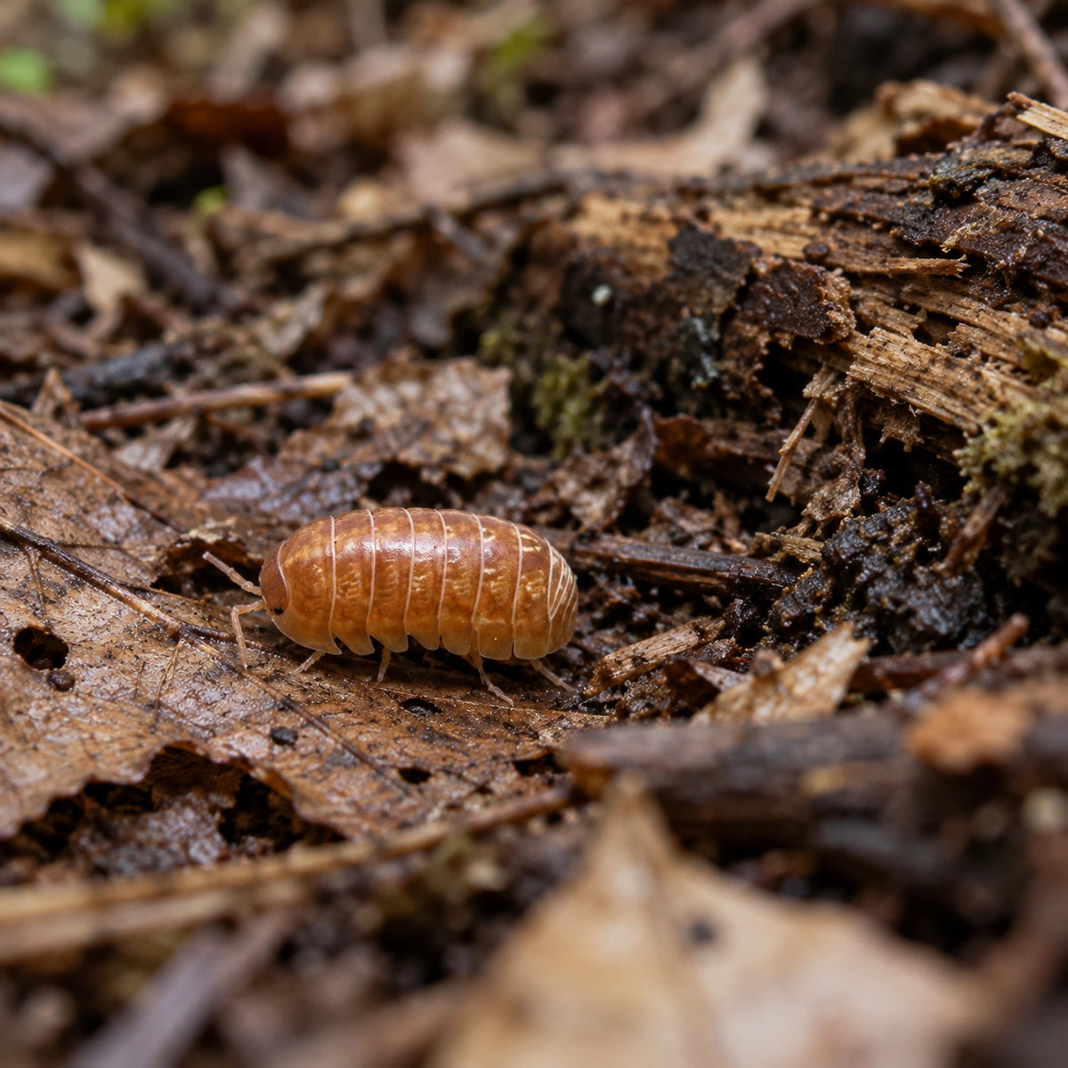 AI-generated reference-guided wide habitat view of Saint Lucia isopods.
