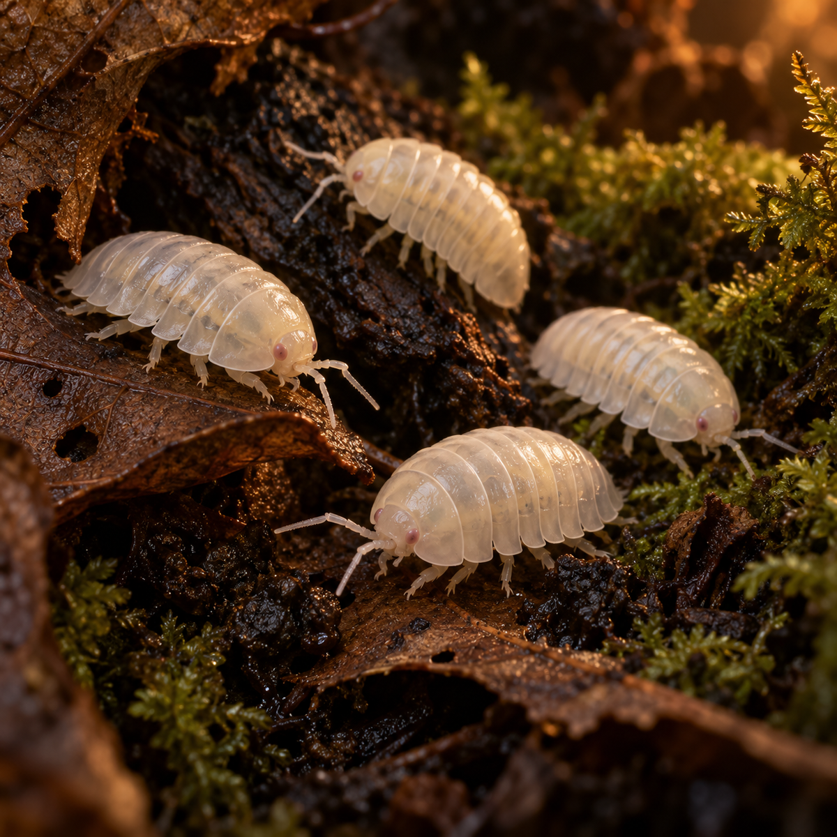 12+ T− Albino Armadillidium vulgare – Free Shipping