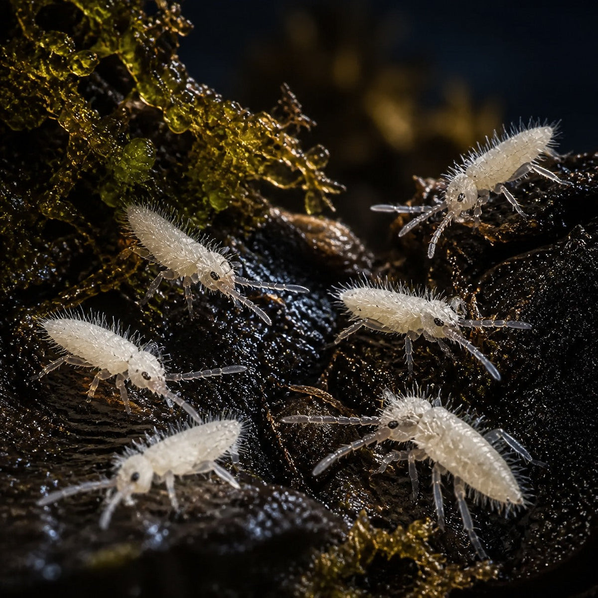 Tropical White Springtails (Collembola sp.)
