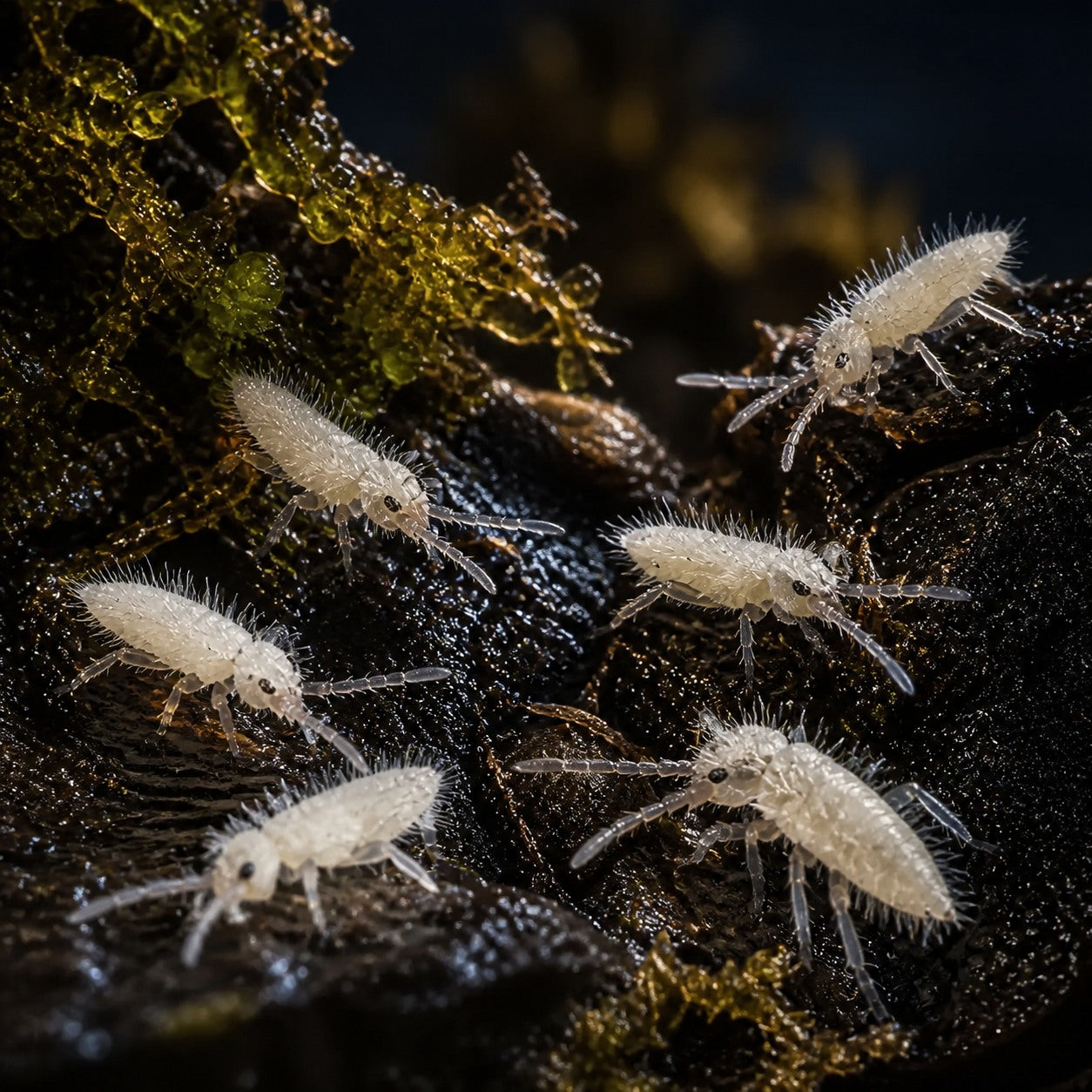Tropical White Springtails (Collembola sp.)