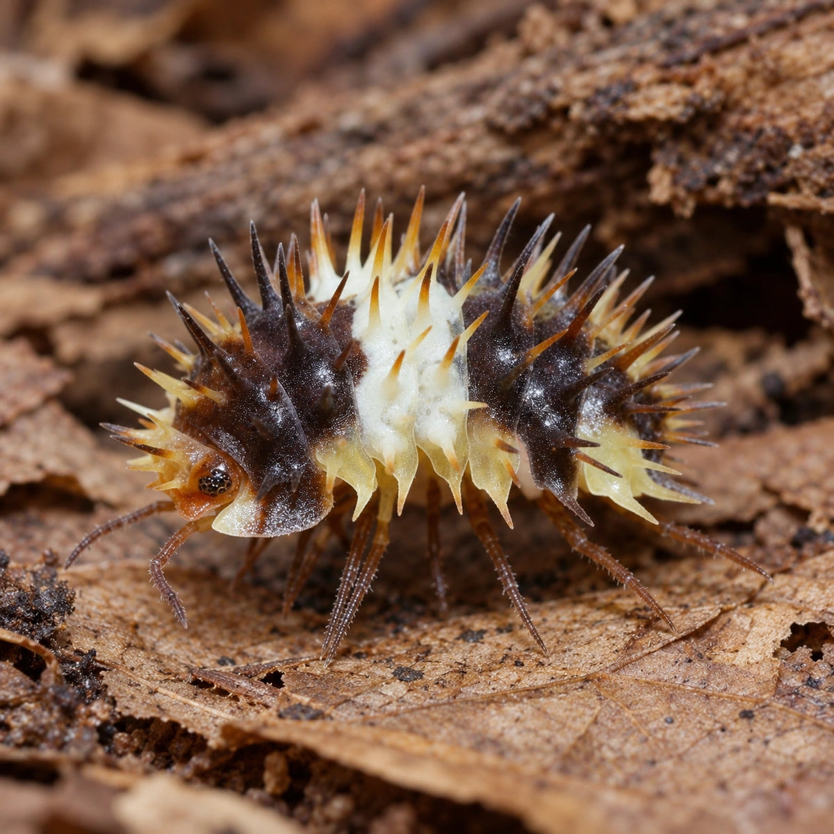 AI-generated reference-guided view of White Stripes isopod (Laurela sp.).