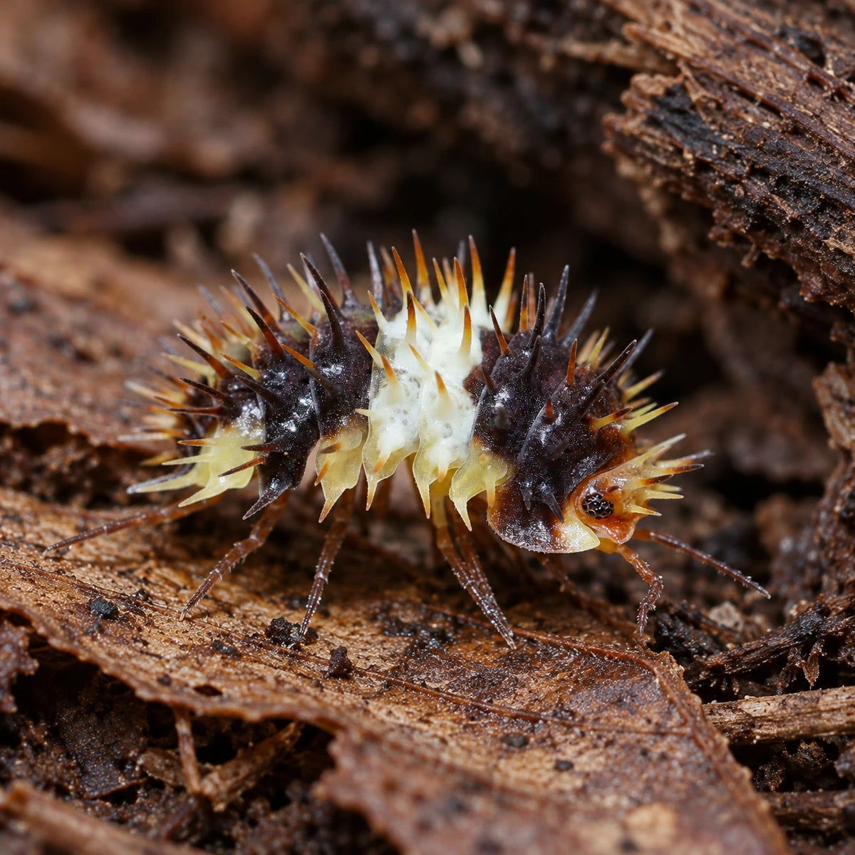 AI-generated reference-guided close view of White Stripes isopods.