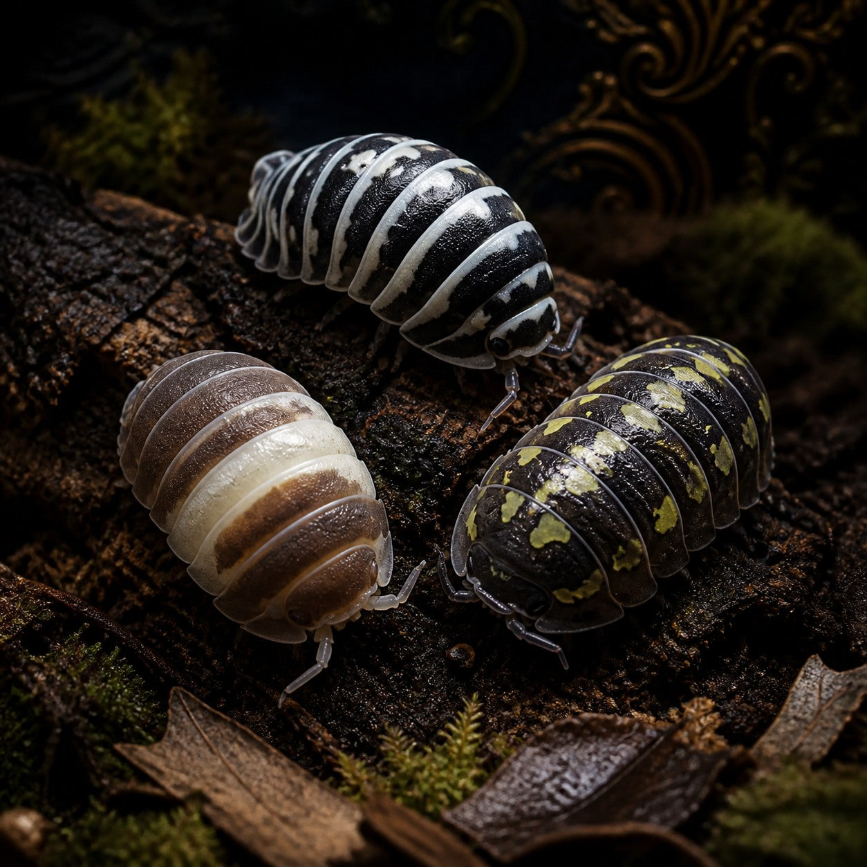 Zebra, Gestroi and Panda King Isopod Combo