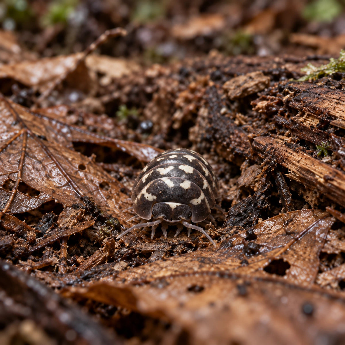 AI-generated reference-guided wide habitat view of Zinger isopods.